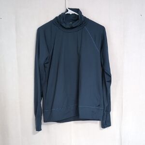 Marika Dark Teal Cinched Turtleneck Sweatshirt Size Small